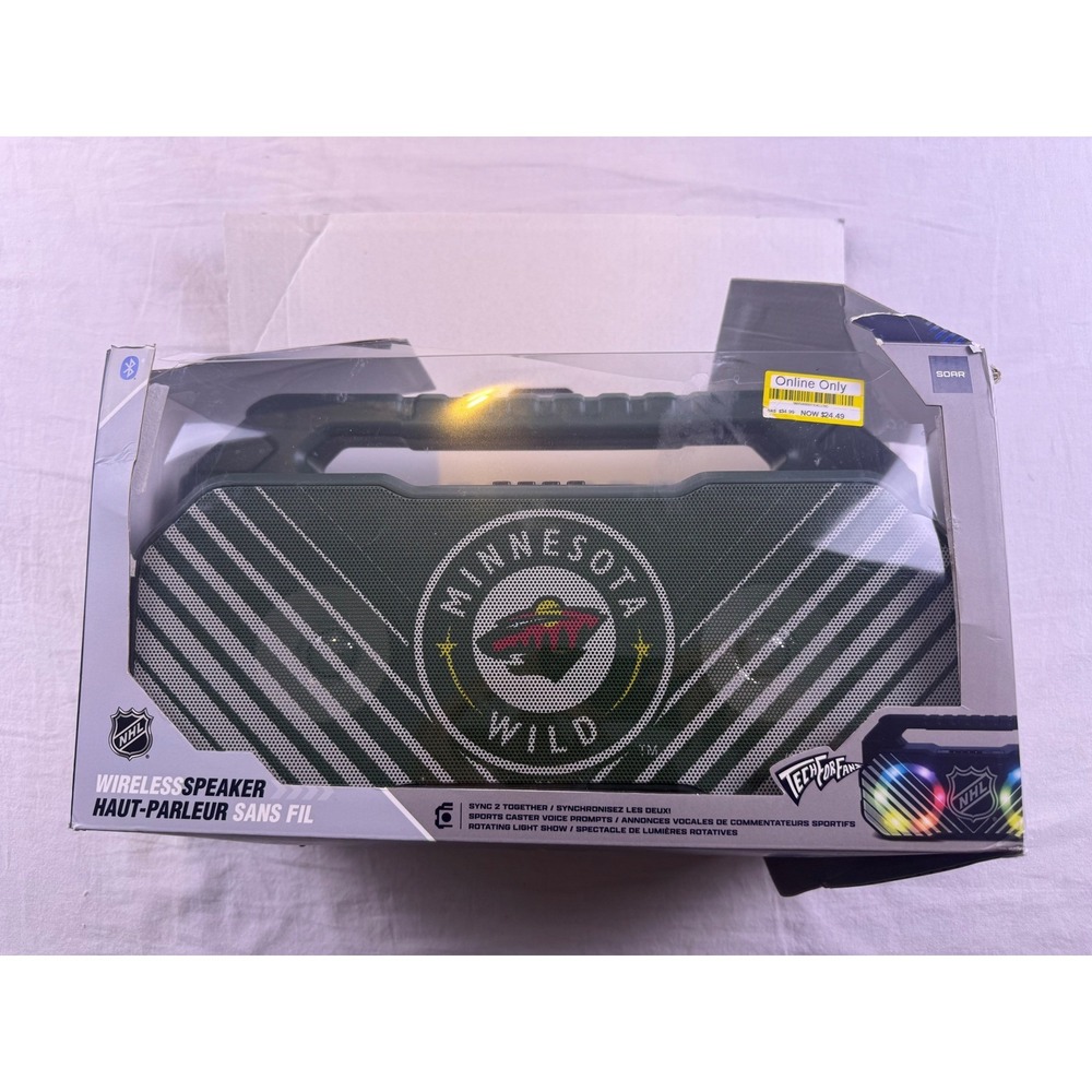 SOAR Shock Box Wireless Speaker Minnesota Wild Green NEW - Open Box Bluetooth